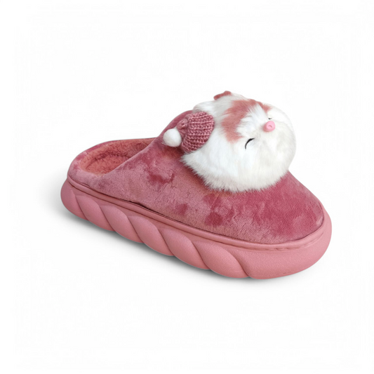 Kitty fur mules-Pink