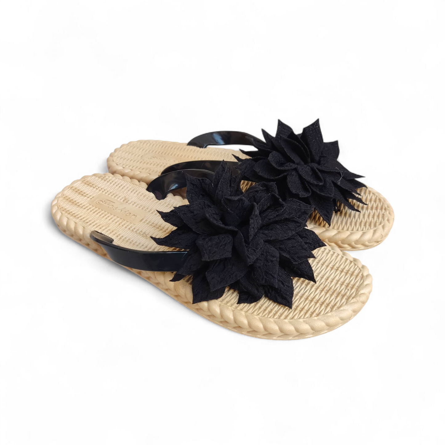Flowers Flipflops-Black