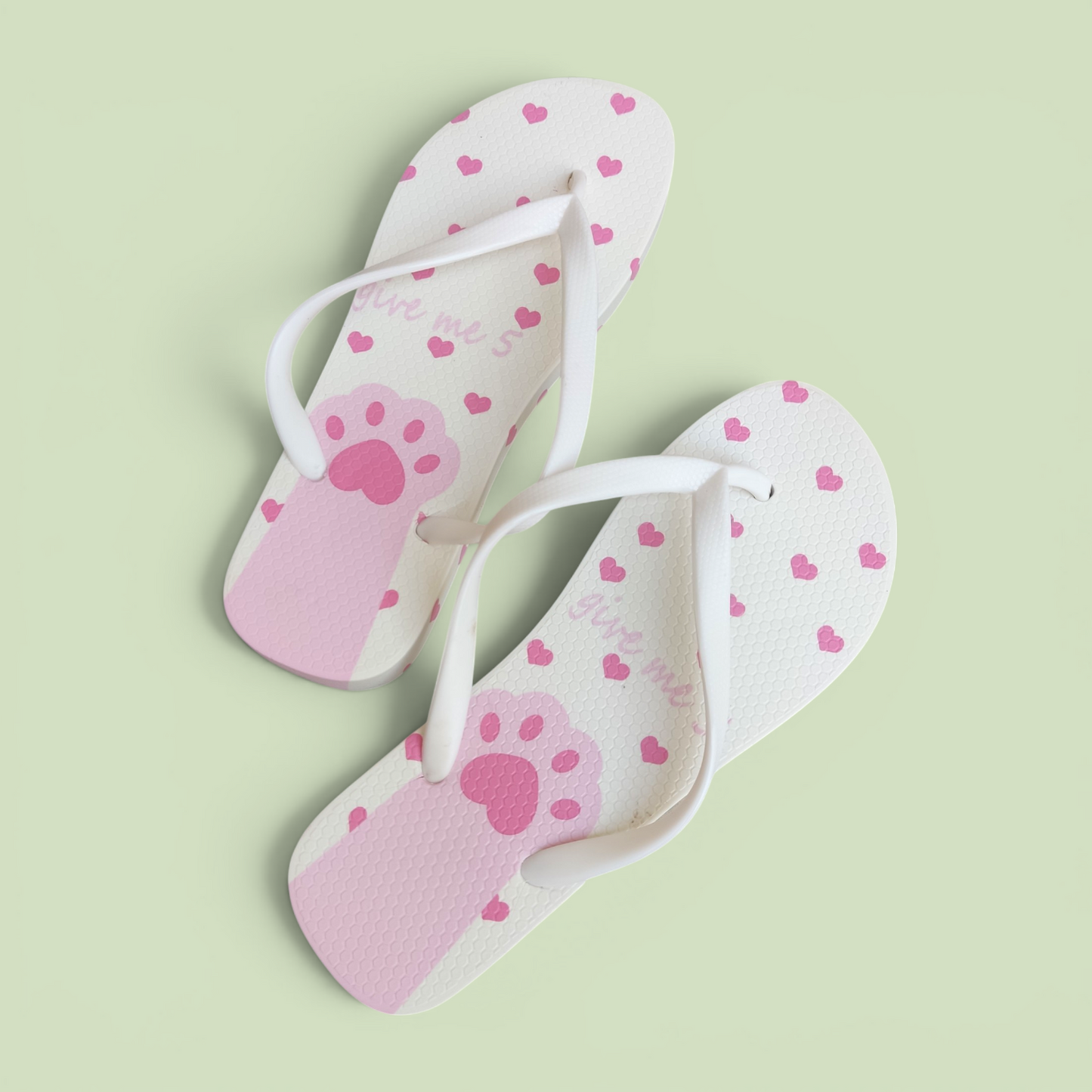Kitty hearts Flipflops-white