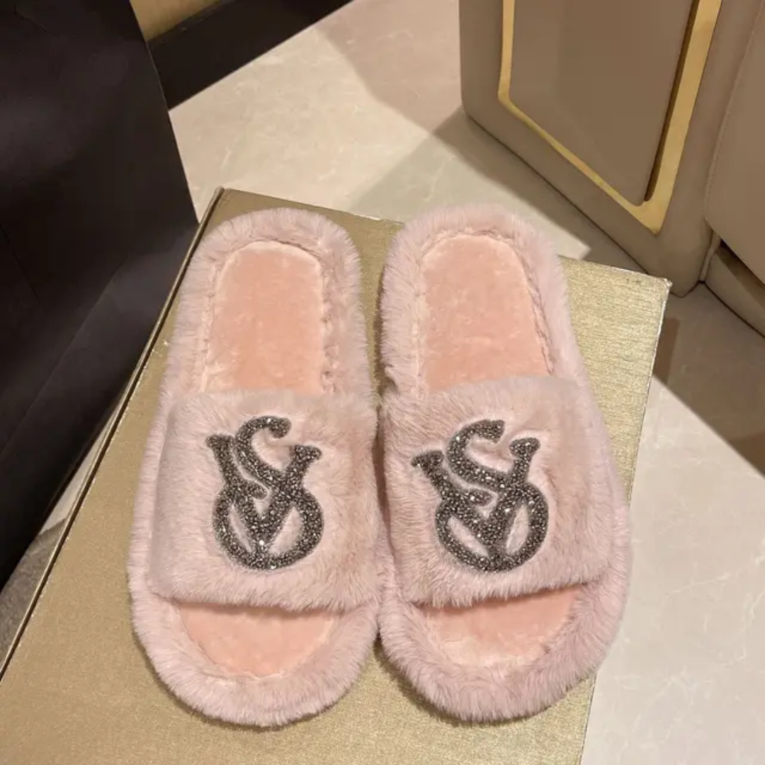Fancy fur slide-Pink-VS