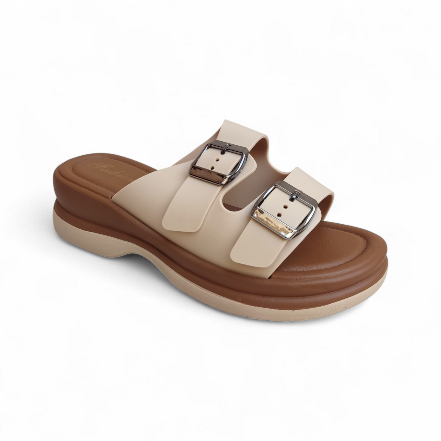Buckle wedge softees-Beige